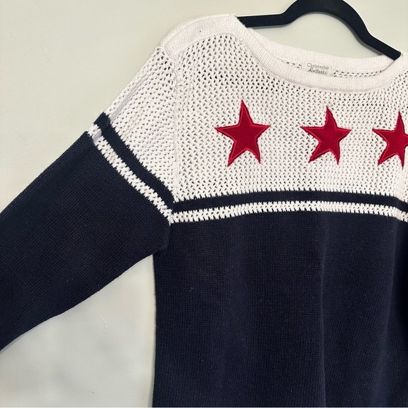 Vintage Knit Christopher & Banks Americana USA Sweater Red White Blue Large - Picture 2 of 11